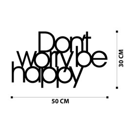 Wallity Escultura de Pared Dont Worry Be Happy en Negro